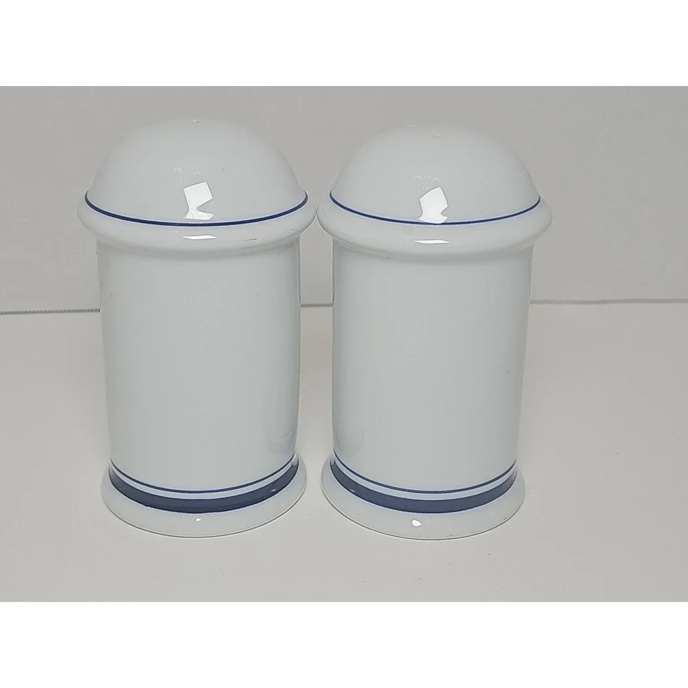 DANSK SALT‎ & PEPPER SHAKERS CHRISTIANSHAVN BLUE WHITE
